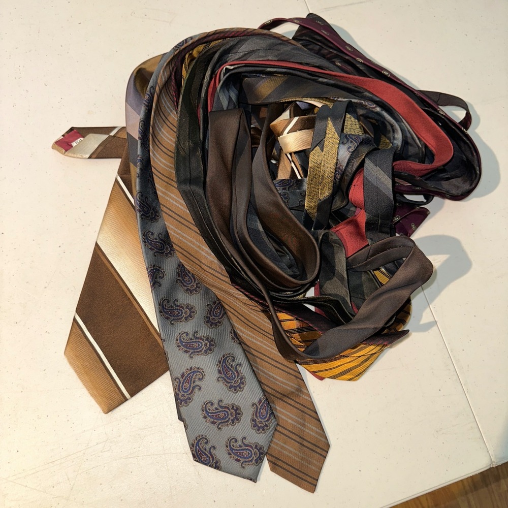 Vintage 60s 70s Mens Silk Tie Lot 16 Retro Striped Paisley Wembley Beau Brummell - Picture 3 of 3